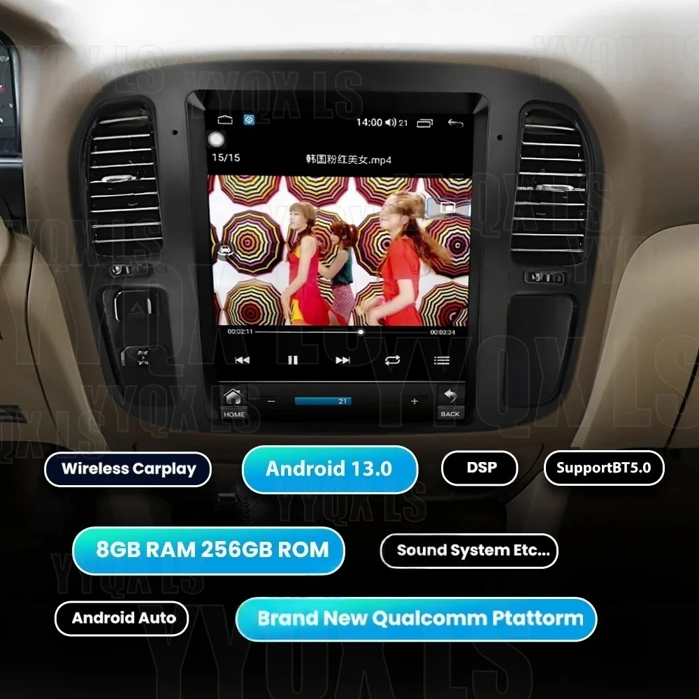 

Car Radio For Toyota Land Cruiser 100 LC100 1999-2002 Automotive Multimedia Carplay Android Auto Bluetooth Style GPSNavigation