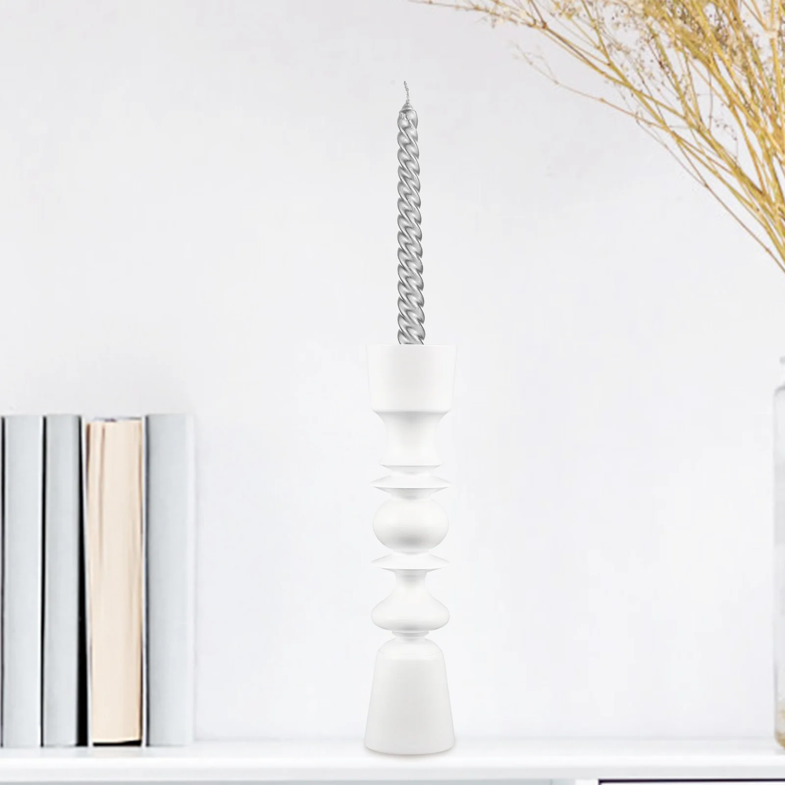 

Wood Holder Vintage Rustic Wooden Candlestick Desktop Table Centerpiece Perfect for Wedding Party Bedroom Home Decor