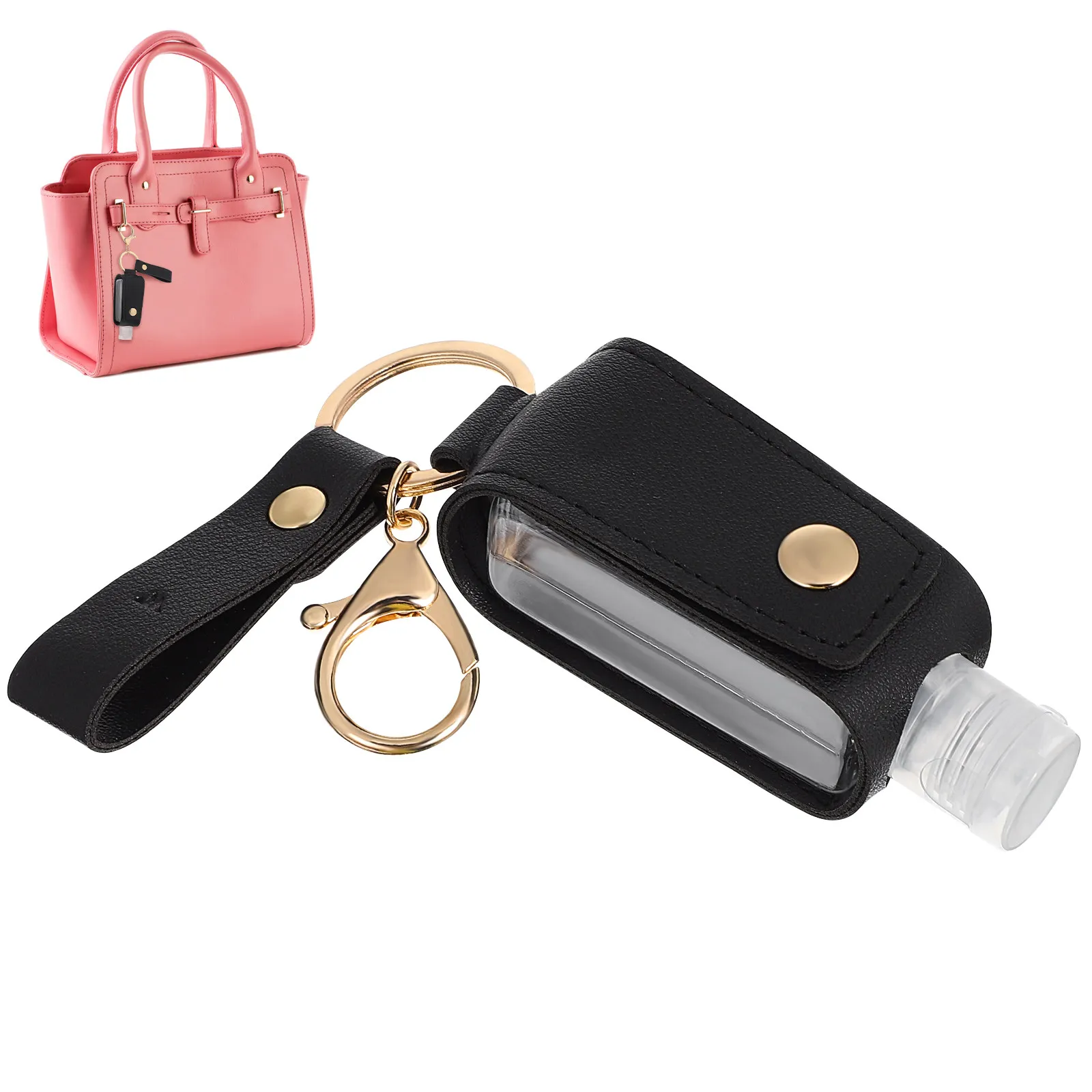 1Set Bottle Keychain Holder Empty Bottle Portable Hand Case Keyring Cover Travel Decorative Pendant