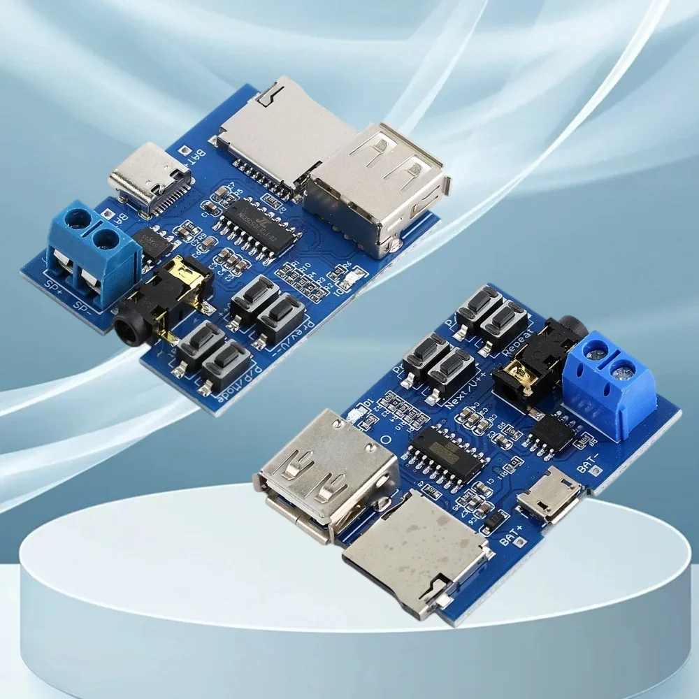 MP3 Lossless Decoder Board With Power Amplifier TF Card U‑Disk Player Module 2W‑3W Output 3.7‑5.5V Type‑C Micro USB Interface
