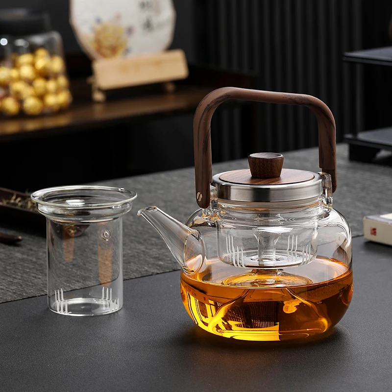 Glass teapot, electric ceramic stove, kettle, Japanese style steaming teapot, high temperature resistant tea boiler, health pot