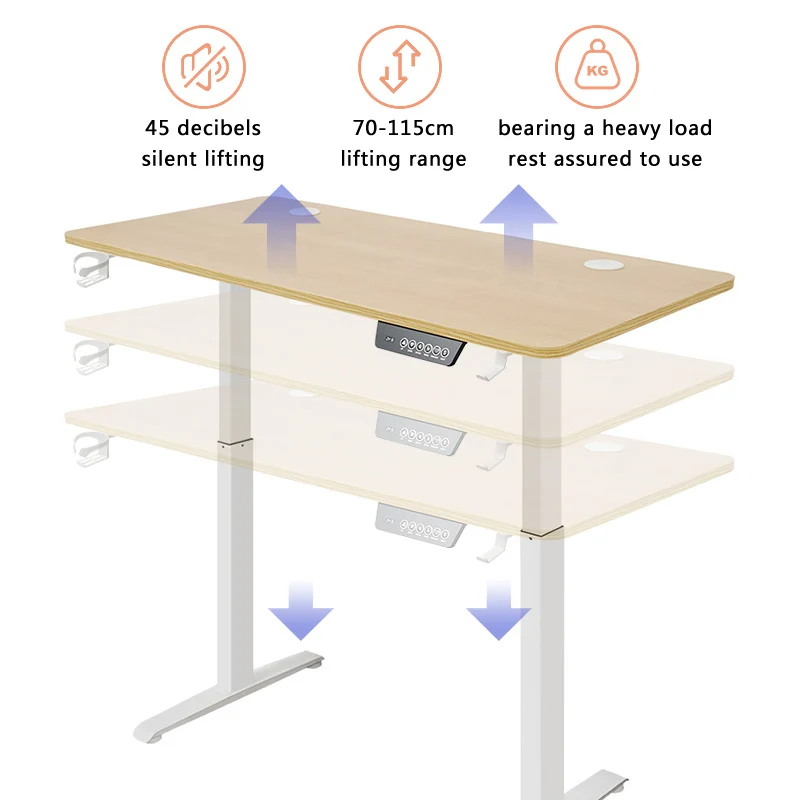 Height Adjustable Desk Electric Standing Desk Sit Desk Motion Desk Home Office Workstation Protect Cervical and Lumbar Vertebrae