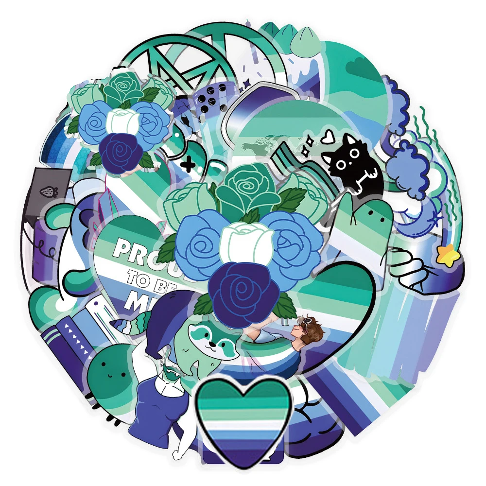 10/30/50pcs Cute Proud Frog Graffiti Stickers Transparent PET Cartoon Decals Water Bottle Luggage Phone Waterproof Sticker Toys