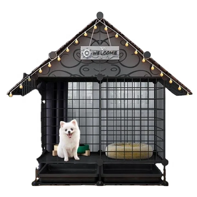 

Innovation Design Indoor High Quality Sustainable and Dismountable Light Duty Dog Crate Cage With Housetop for Small Dog