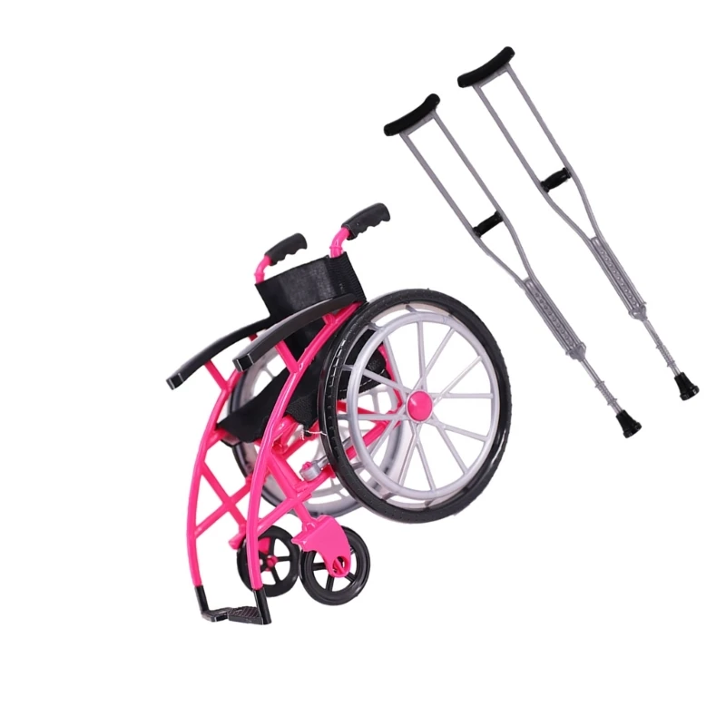 

Interactive Rehab Pretend Play For Children Including 3 Collapsible Wheelchair Crutches Toy For Social Skill Building 15UB