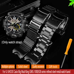 Stainless Steel Watch Band For G-SHOCK Casio Big Mud King Modified GWG-1000 GB/GG GWG/GSG100 Nylon Canvas Watch Strap bracelet