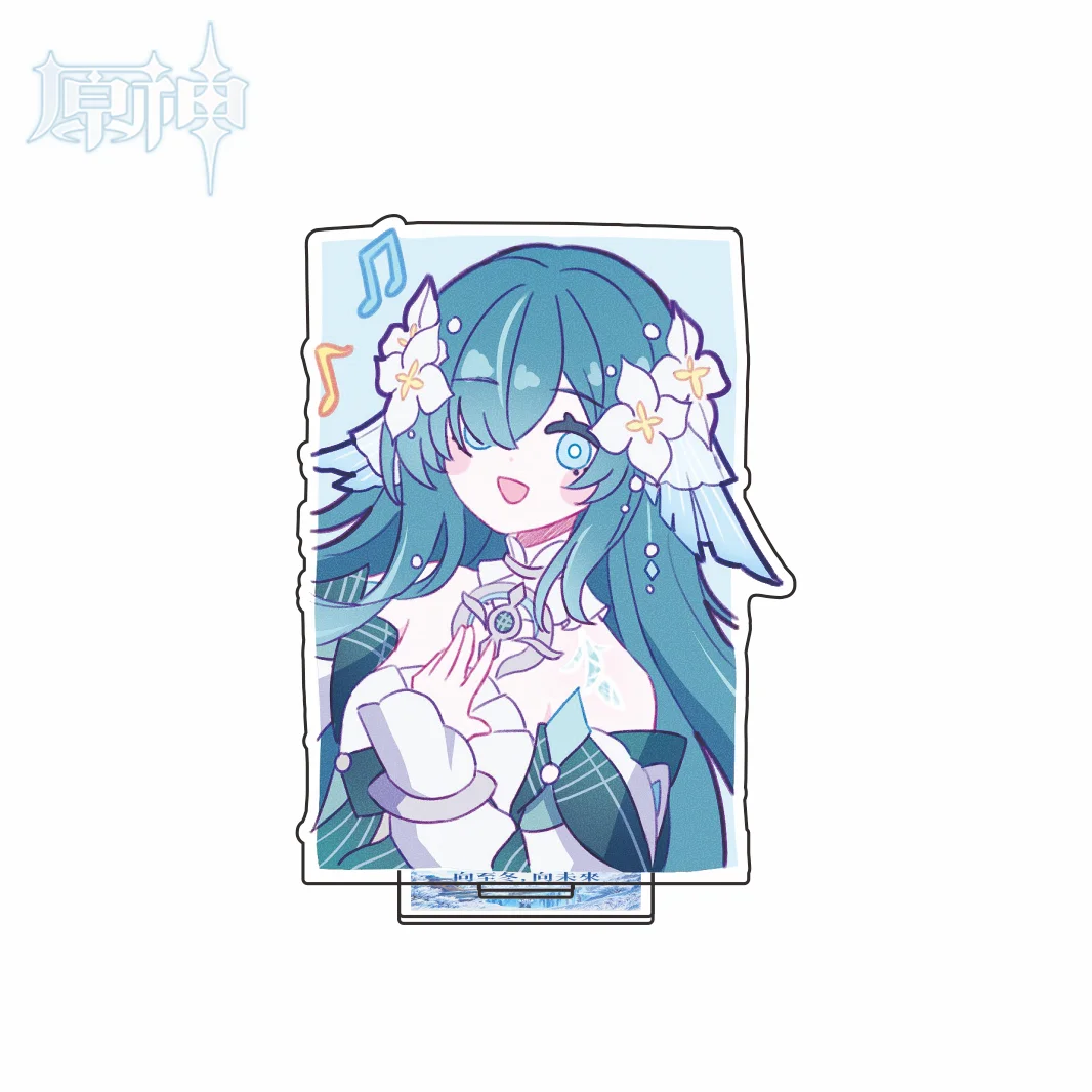 New Game Genshin Impact Snezhnaya Pencil Sketch Illustration Acrylic Stand Keychain Cute Character Collection Set Gift