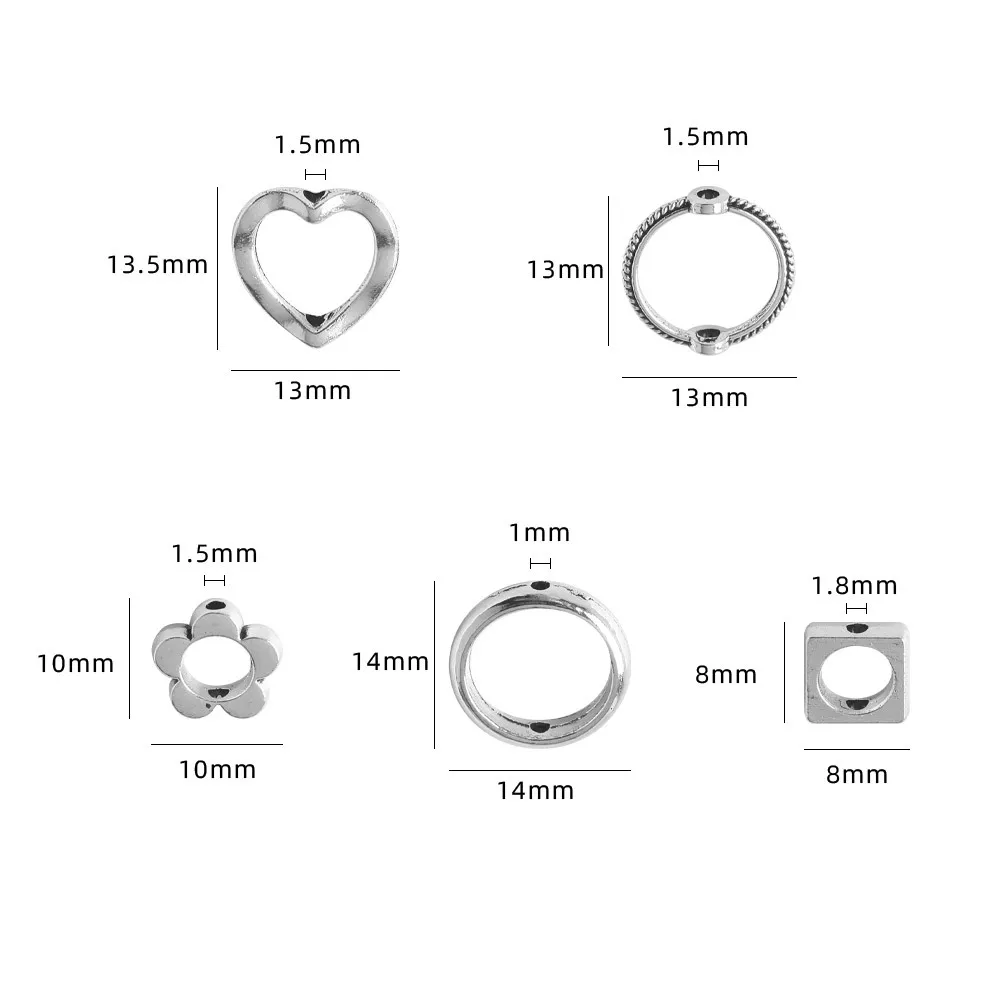 Gold/Silver round Spacer Beads Bead Ring Openwork Circle Bead Ring Accessories DIY Ornament Accessories Beaded Bracelet Material