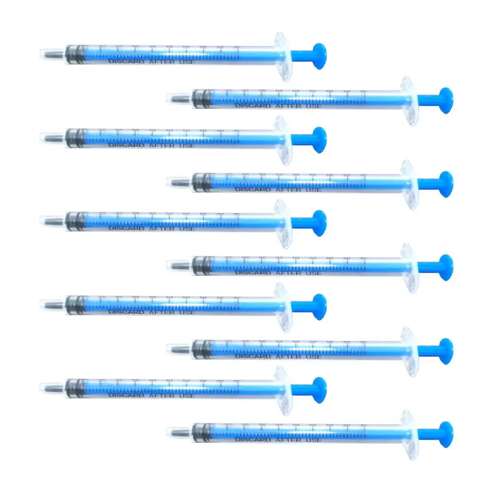 Seringa descartável de 1ml, boca reta, silicone, borracha nutritiva, seringa industrial, ferramenta de amostragem, rolha, hidrogo, n2r2, com 10 peças