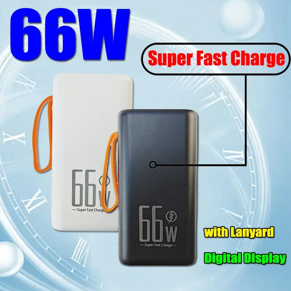 

Power Bank 10000mAh 66W Super Fast Charging Battey for Huawei Mate40 P50 iPhone 14 13 Xiaomi Portable Powerbank