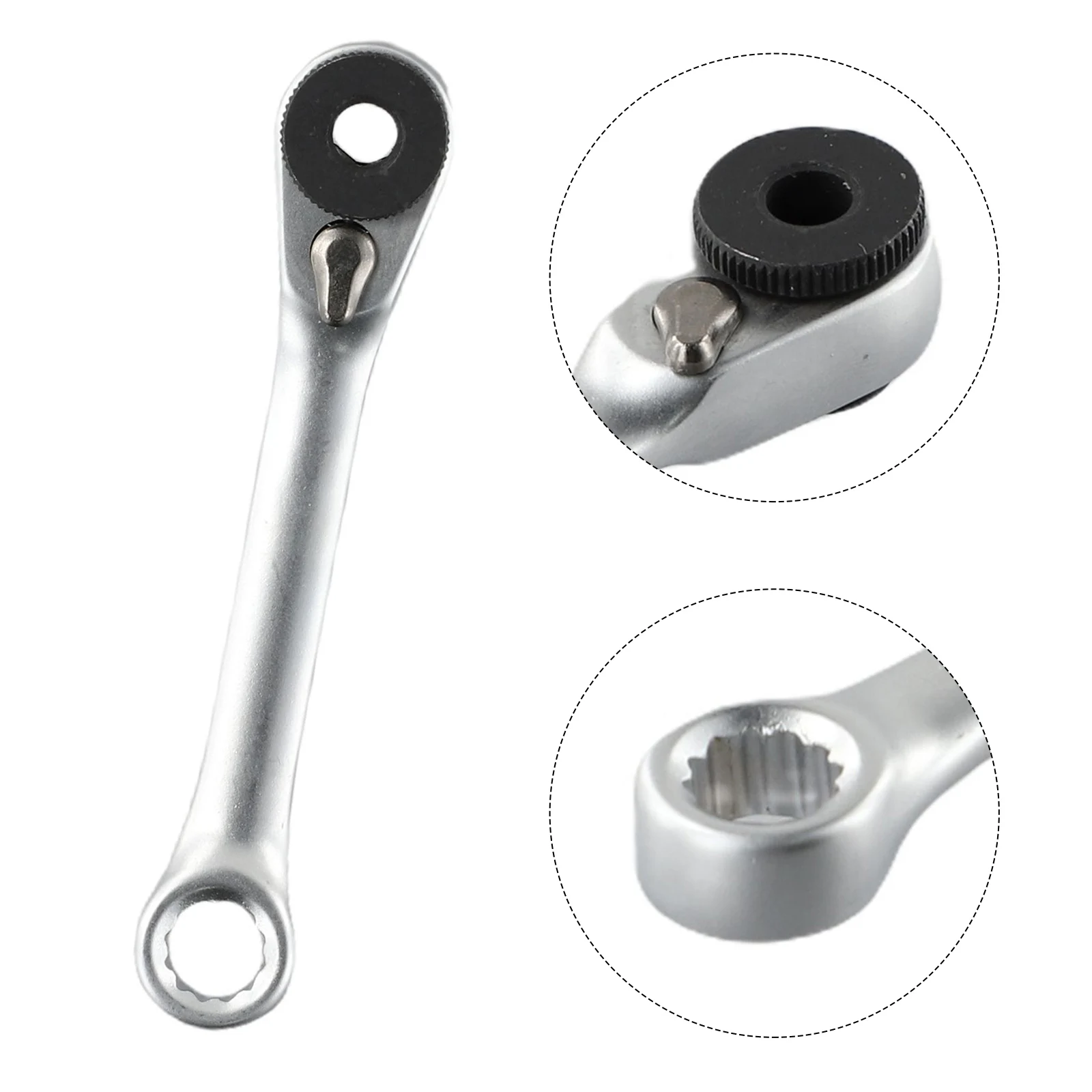 Imagem -04 - Mini Chave de Catraca de Duas Cabeças Chave de Fenda Dupla Ferramenta de Mão Hex Bit Double Ended Spanner 14 1pc
