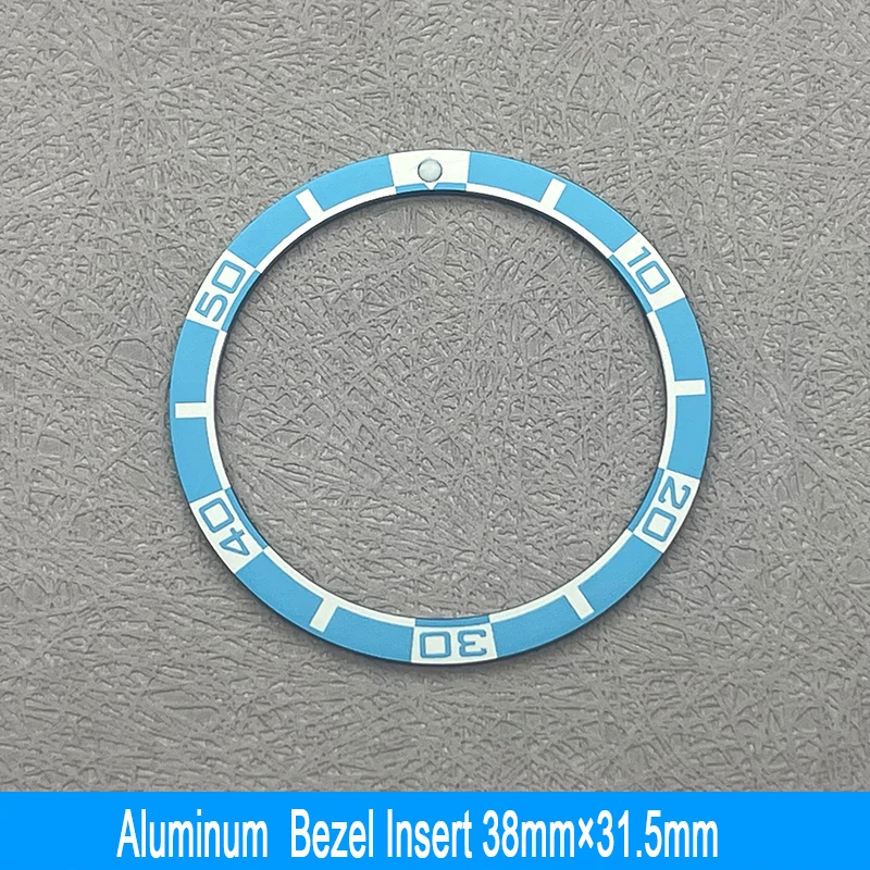 38mm*31.5mm Flat Aluminum Bezel Insert Fits Seiko SKX007 SKX009 SRPD NH35 NH36 Watch Case Mens Watch Ring Parts