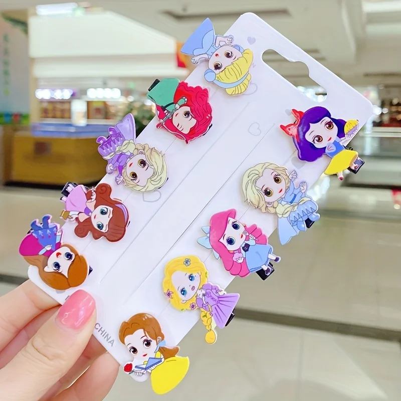 10PCS Super Cute Princess Girl Hair Clip Ice Cream Candy Cartoon Edge Clip No Harm to Hair Acrylic Girl bangs clip