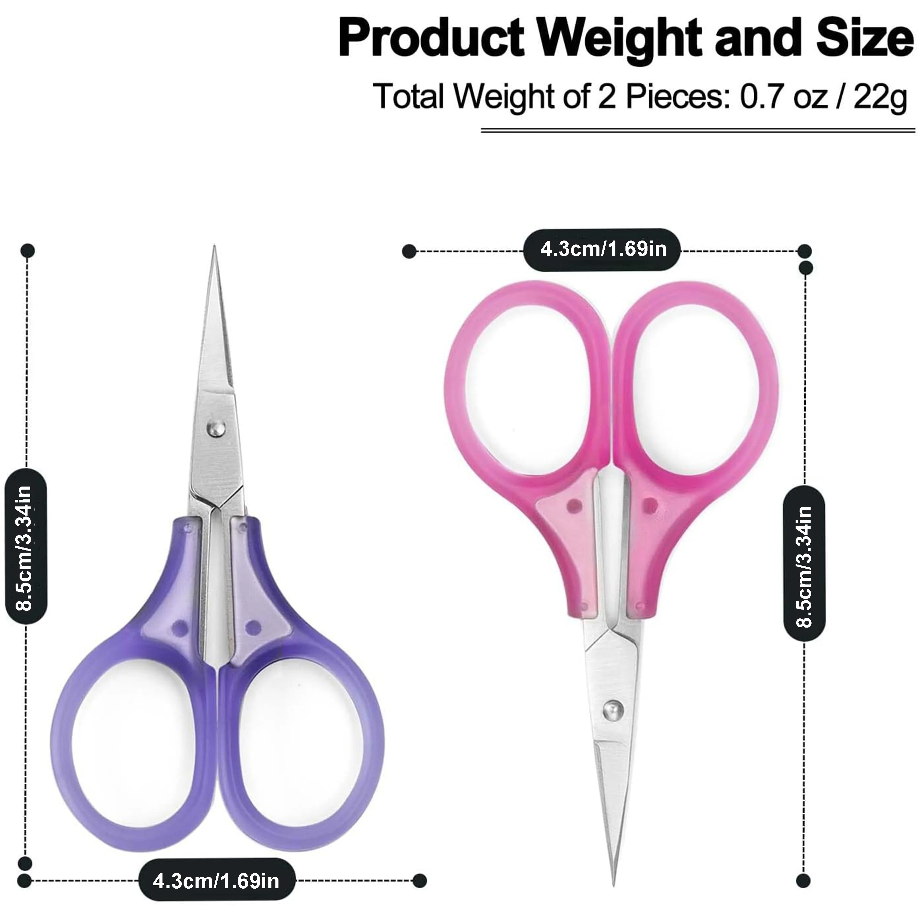 1pc Compact Precision Craft Scissors Sharp Stainless Steel Blades with Protective Cap, Tsa-Approved for Travel Stationery