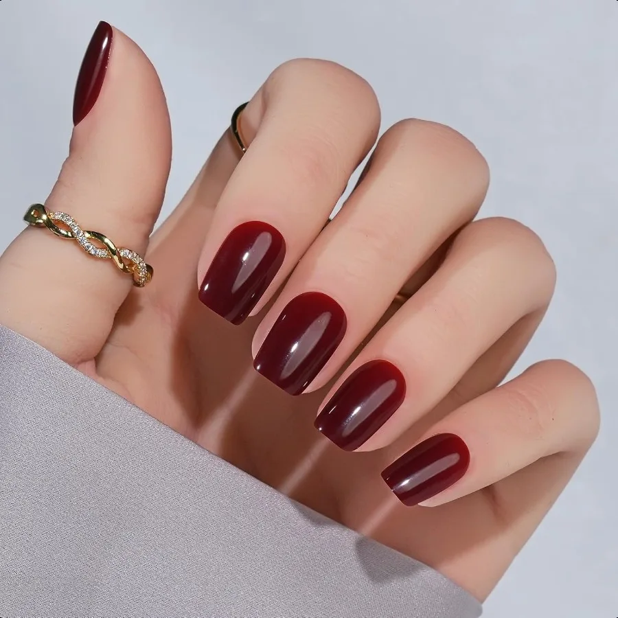 

Pr On Nails Короткие акриловые ногти Pr On Nails Красный квадратный клей на ногти с клеем для ногтей Идеально подходит для естественного наклейки на ногти в 16 размерах