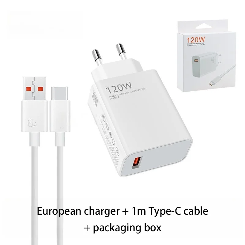 120W Charger Turbo Fast Charge Eu/Us Hyper Charge Adapter Cable For Redmi Note 11 12 13 Pro Plus Mi 