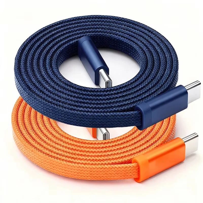 Type C to Type C Flat Fast Charging Cable High-Speed Transfer C Cable for iPhone 17 16 for Samsung for Xiaomi for HUAWEI