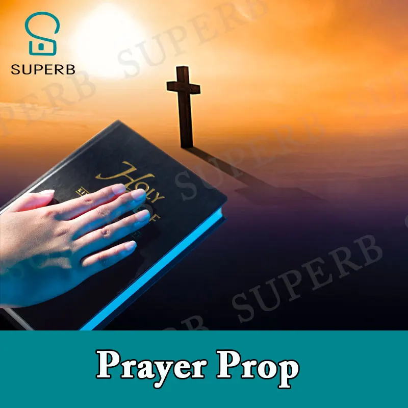 Superb escape room prop Prayer prop touch Bible andput cross to correct place to unlock real life prop jxkj1987