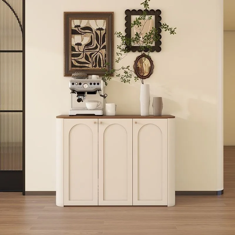 

French retro cream style dining side cabinet, household living room tea cabinet