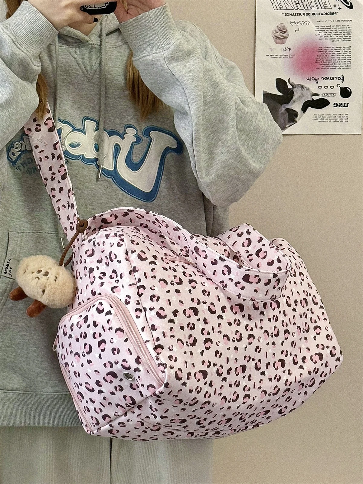 

Large Capaci Fitn Bag Tiger Stripe Handheld Sports ort Trip Travel Bag Student Commute Single oulder Crossbody Bag