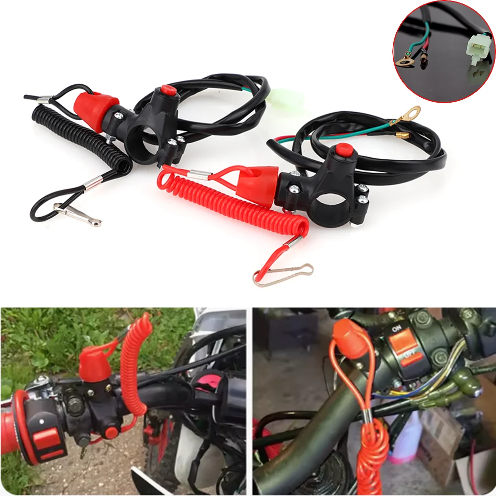 

1PC Universal Tether Lanyard Emergency Kill Stop Engine Switch Push Button for ATV Motorcycle Boat Pocket Mini Dirt Bike Quad