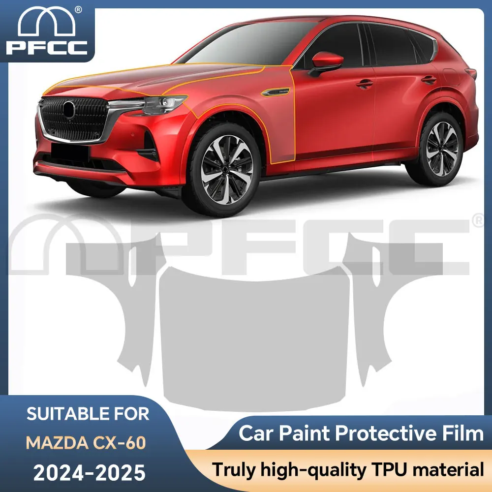 

PFCC Pre-Cut Auto Paint Protection Film For Mazda CX-60 2024-2025 8.5Mil Car Clear TPU Kit Sticker Auto Decal Car Accessories