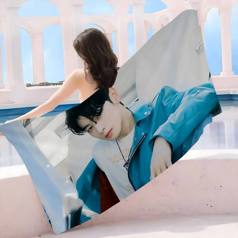 Kpop A-Astro Cha Eun Woo Anime Beach Swimming Towel Soft Absorbent Washcloth Children's Gifts for Kids Travel Camping Gym