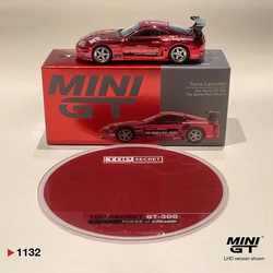 In Stock Ready To Ship MiniGT 1132 1:64 Toyota Supra MK4 Top Secret GT-300 Chrome Red LHD Diecast Model Car