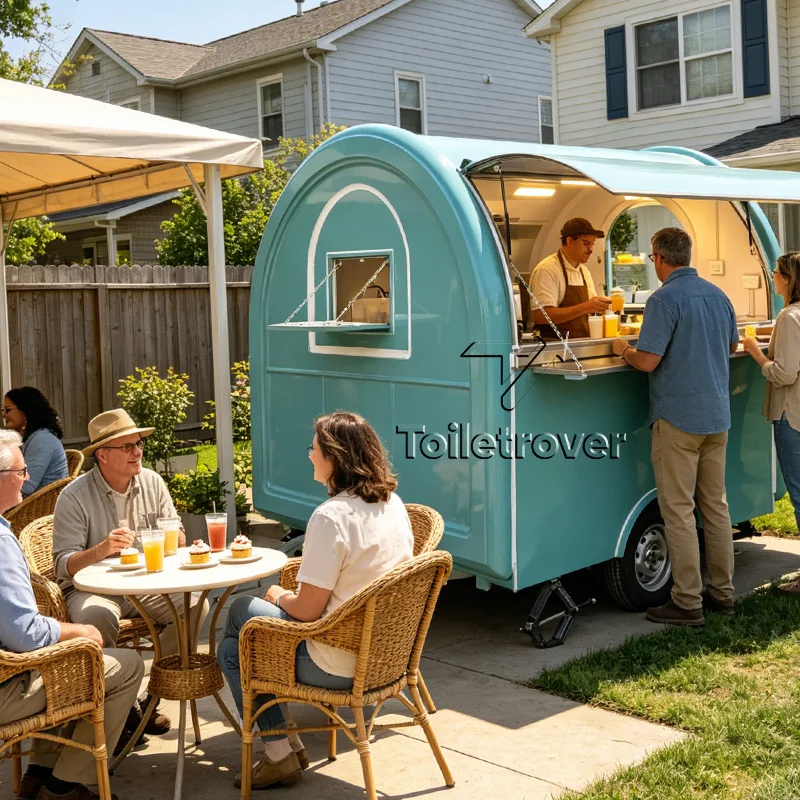 

New Design Small Food Truck Food Trailer Cart Ice Cream Food Trailer Outdoor Mobile Food Truck Trailer with Fridge