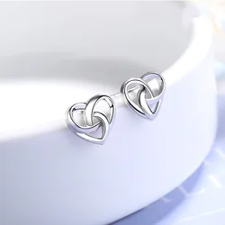 925 Sterling Silver Love Heart Stud Earrings For Women Engagement Elegant Luxury Jewelry 2024 Trend Best Selling Jewellery