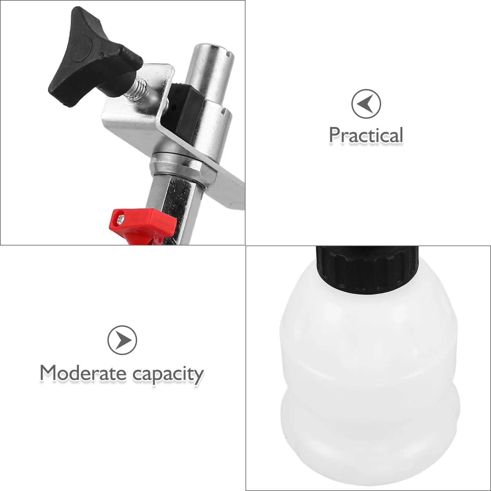 1L ブレーキオイルボトル 角度付き注ぎ口 ユニバーサルブリーダーボトル 迅速かつ安全な流体交換用 耐久性のあるプラスチック合金容器