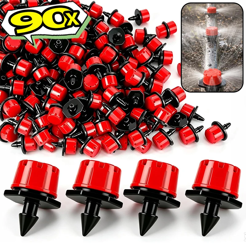 90/30PCS 360° Adjustable Drip Irrigation Emitter Greenhouse Irrigation Dripper Sprinkler Emitter Drip For Garden Watering System