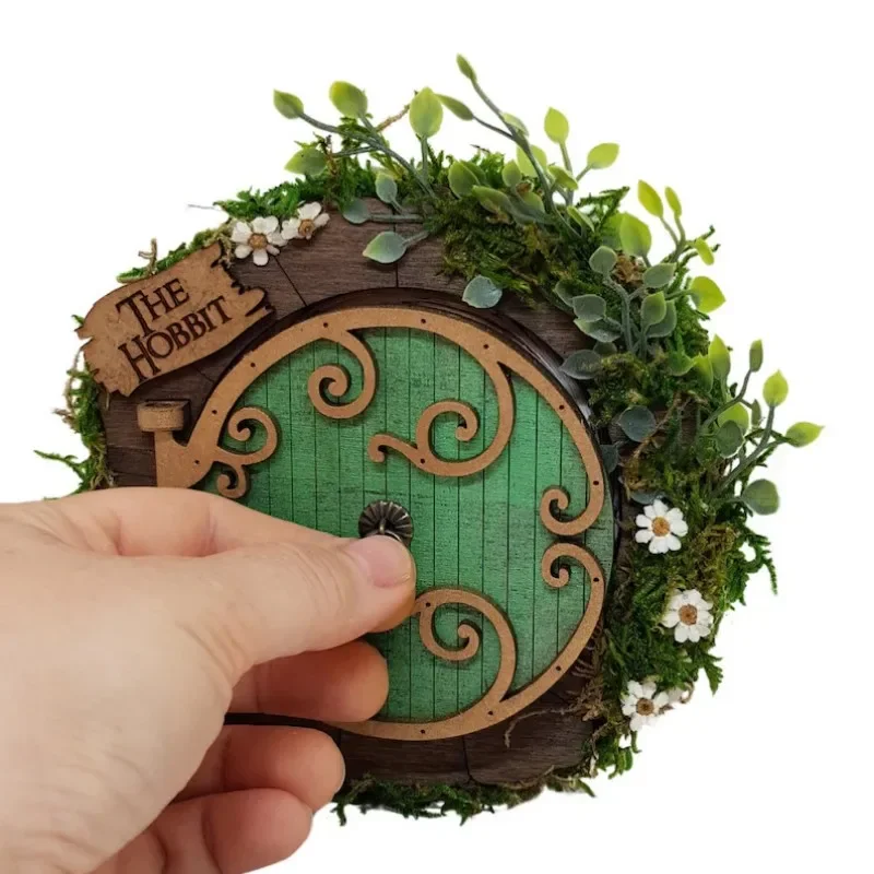 

Hobbit Fantasy Door Bookshelf Wall Decorative Ornament Hobbit Fantasy Wooden Crafts Hangings Bookshelf Wall Wooden Ornament