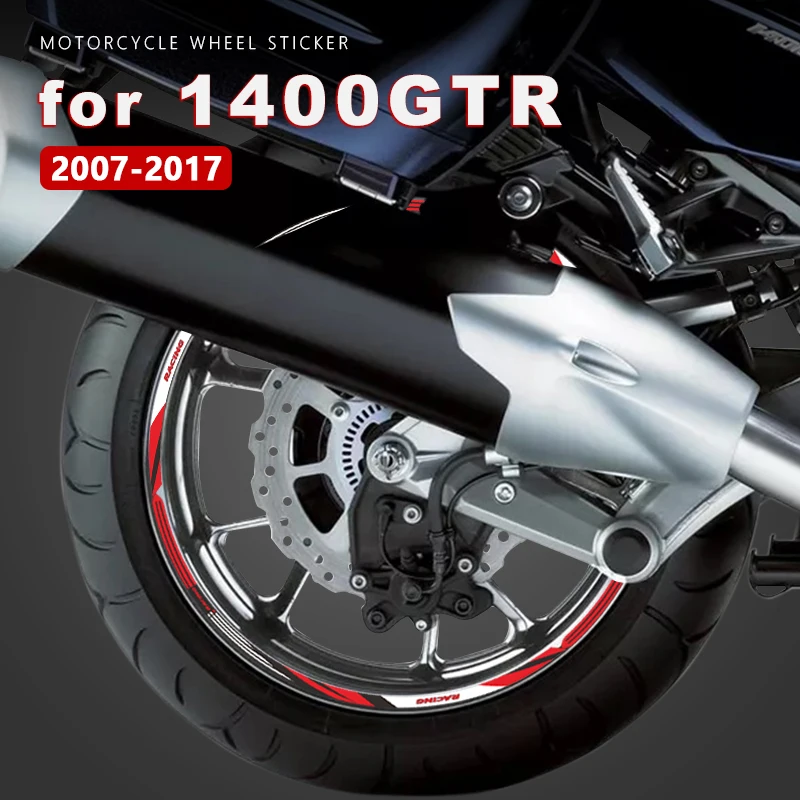 

Motorcycle Wheel Sticker 17 Inch Rim Tape Waterproof Wheel Decal for Kawasaki GTR 1400 GTR1400 1400GTR Accessories 2007-2017