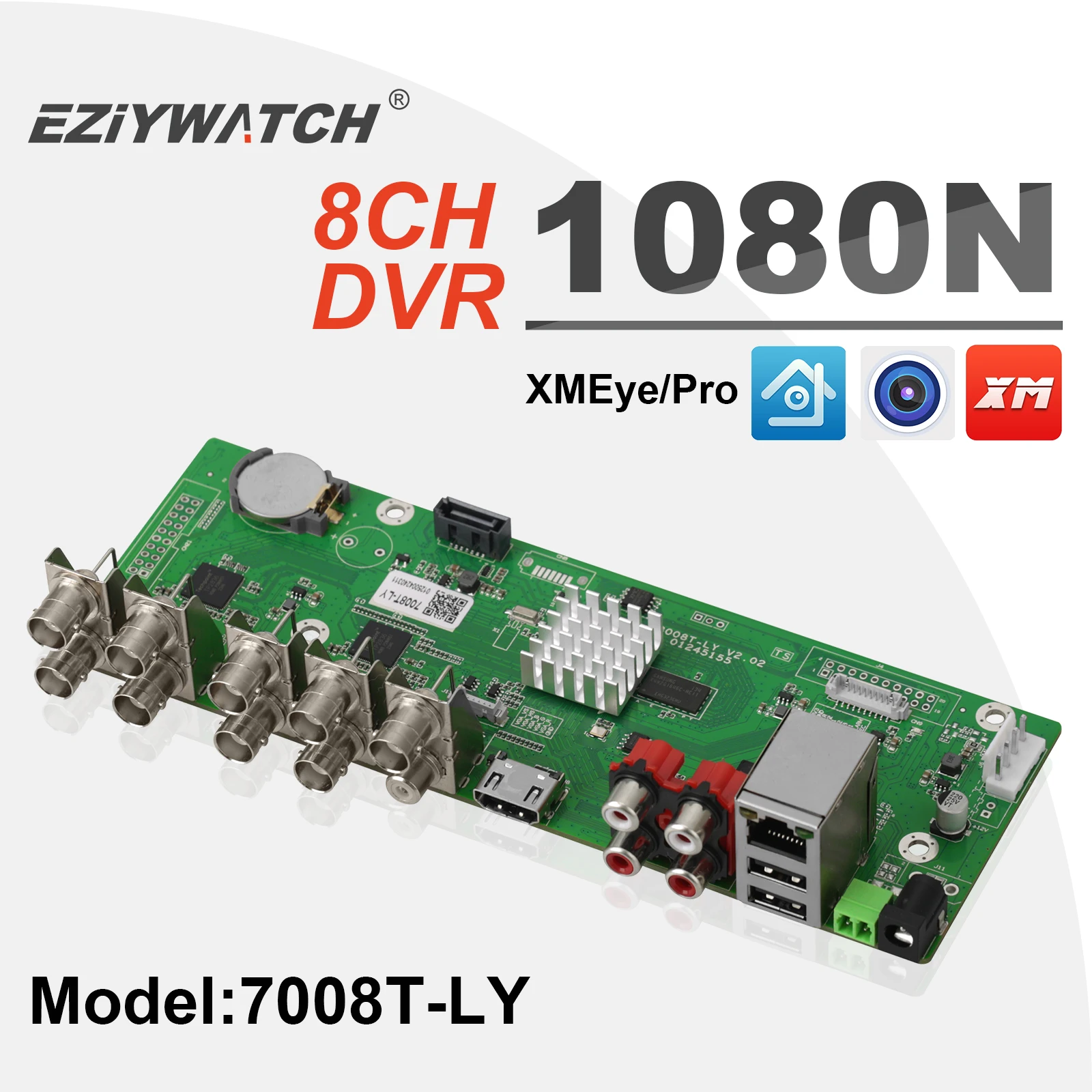 Dvr Recorder Board Dvr  8 Channels Surveillance Video Recorder for AHD 1080N Xmeye Cctv Cameras Recorders Security Protection