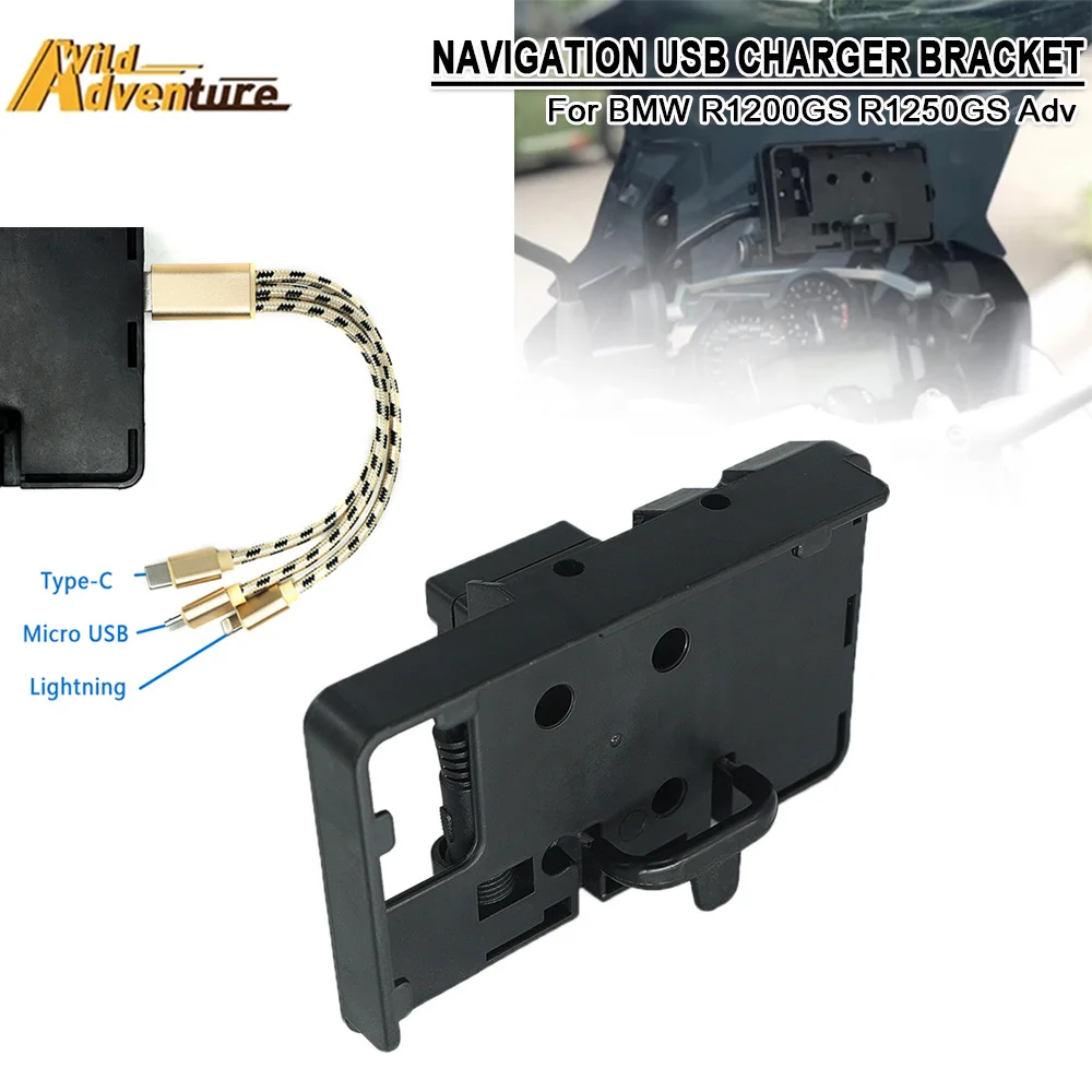 

Phone Holder For BMW R1200GS Adv GS1200 gs1250 R1250GS Adventure LC F800GS F700GS Supporter Navigation USB Charger Stand Bracket