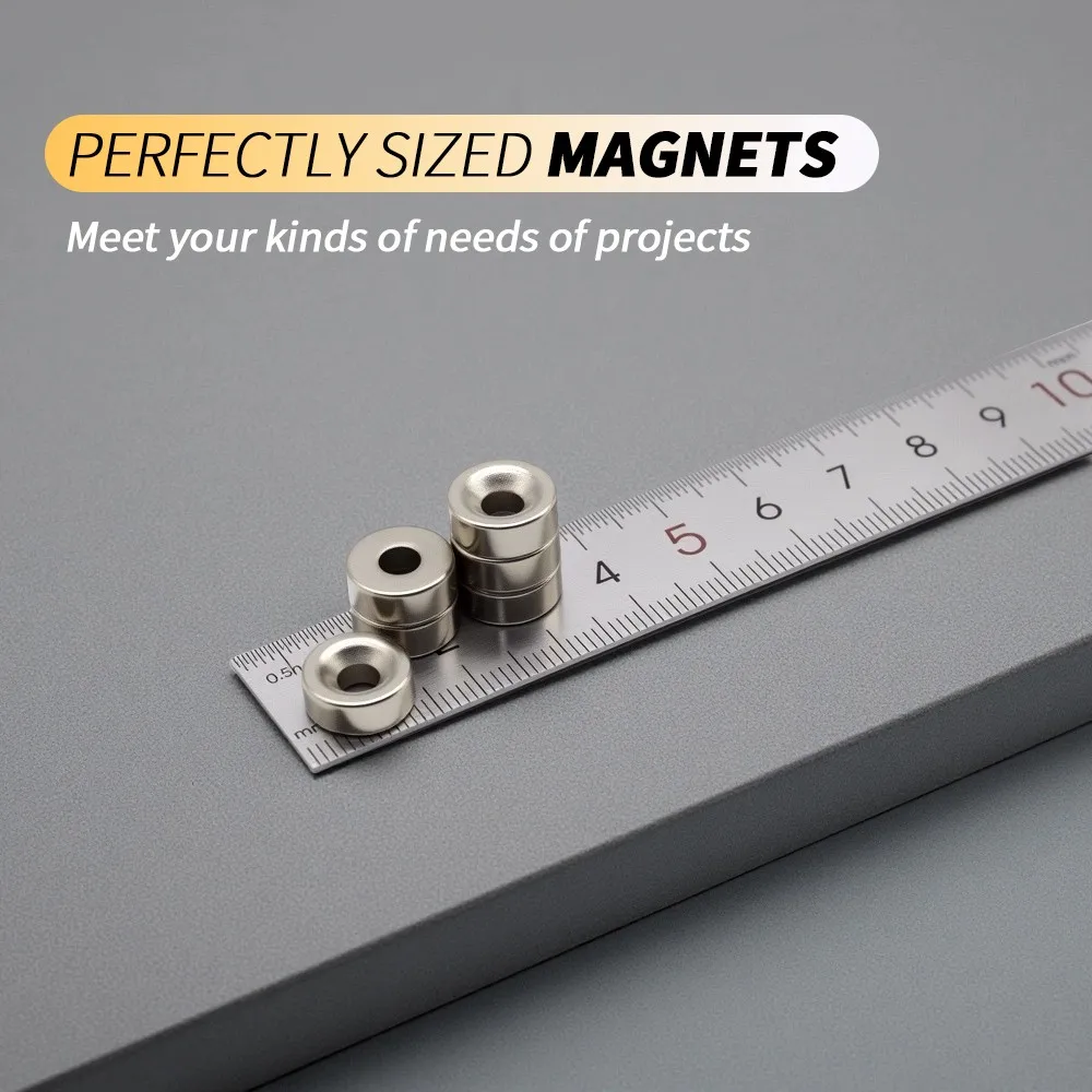 12x5-4mm Round Countersunk Hole Neodymium Magnet Disc Magnets With Screw Hole for Mounting Tool Holder DIY Workshop Fixing