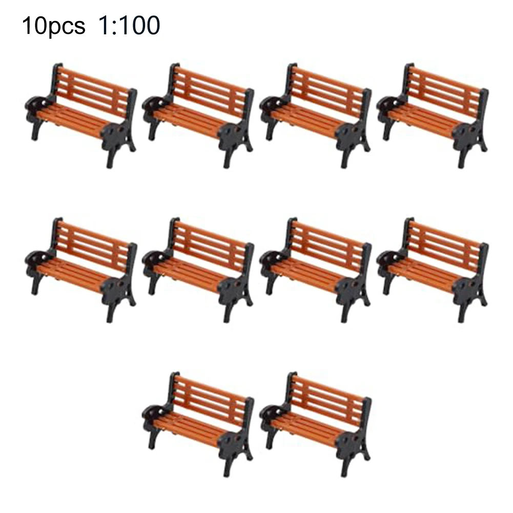 Miniature Park Benches Pack of 10 for Model Railways in HO OO Scales and 1:75 1:100 1:200 Architectural Dioramas