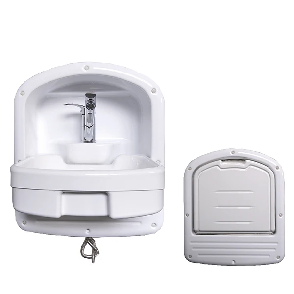 

Foldable White ABS Sink With Pull Type Mixer Tap For RV Motorhome Caravan Campervan Yacht
