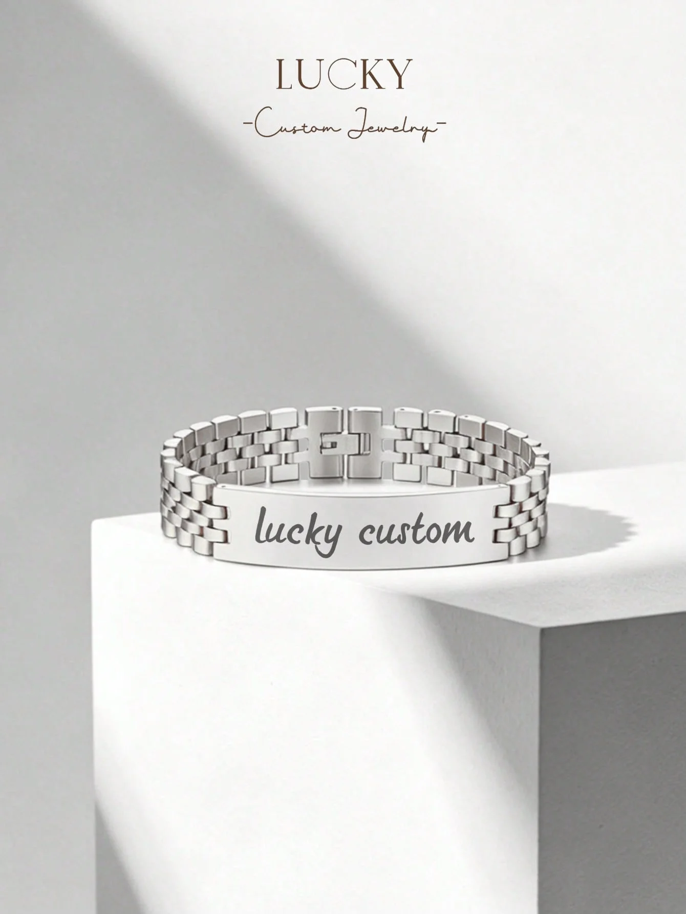 1 DIY custom women's bracelet, customizable name, simple daily style, including gift box, suitable for daily wear