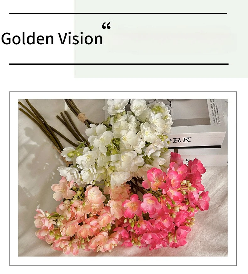 4PC/Bündel Künstliche Jasmin Blumen Bouquet Hochzeit Blume Esstisch Gefälschte Blumen für Home Hotel Frühling Hochzeit Vase Dekor – Detail 7