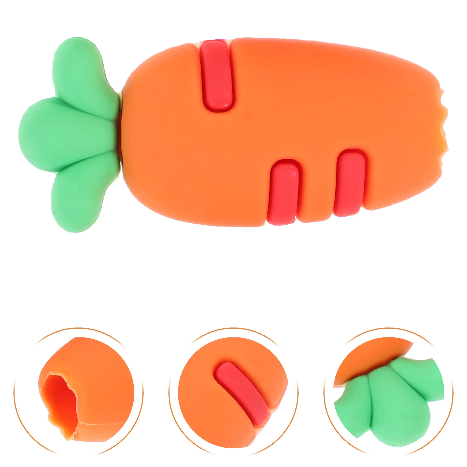 

3Pcs Carrot Fun Silicone Caps for Children Extender Protection Cover Colorful Organizing Tool