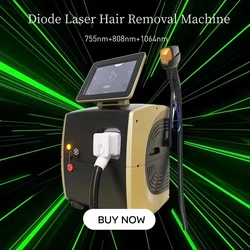 Machine Professionnelle d'Épilation Corporelle au Laser Titane à Diode Glacée, Appareil Portable 2024 808 cl rite 4 Ondes IPL en Continu, 755