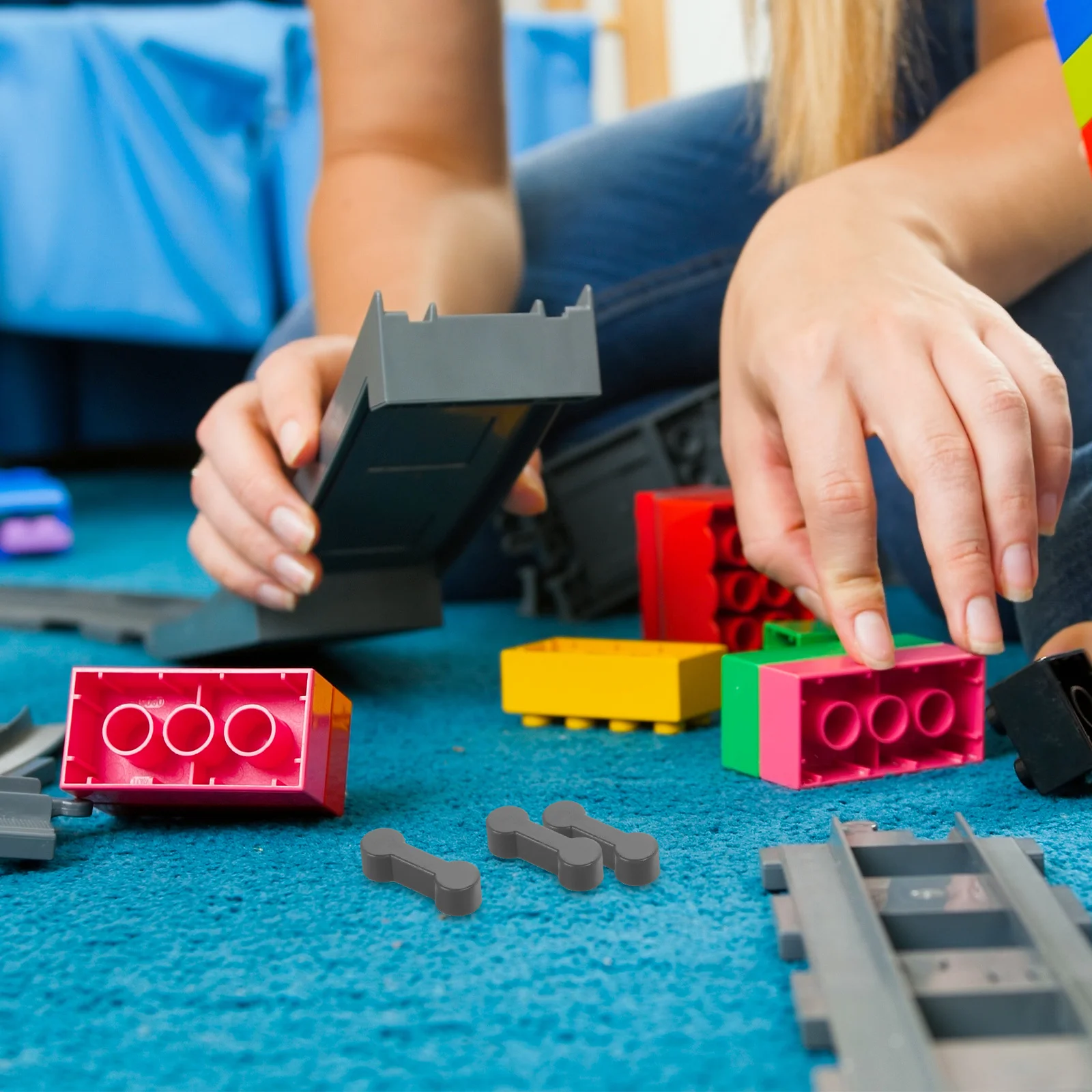 20pcs Track Accessories Set Plastic Train Track Connectors Dog Bone Adapter Pieces For Compatible Expansion Layouts Kids