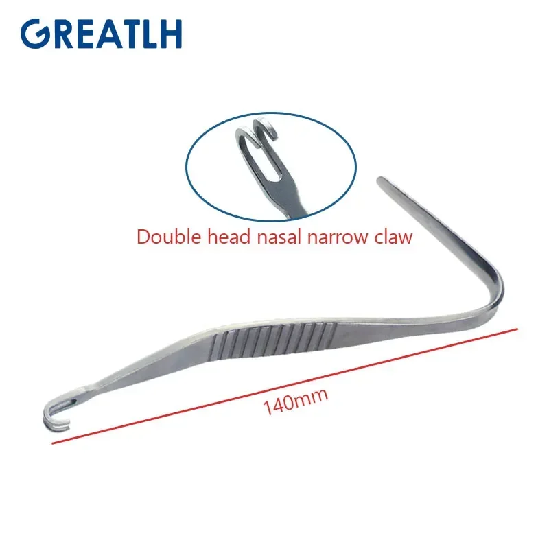 Nasal Bone Nose Bone Pull Hook Rhinoplasty Hook with Double Head Single Head Gold Handle Stainless Steel Plastic Face Tools