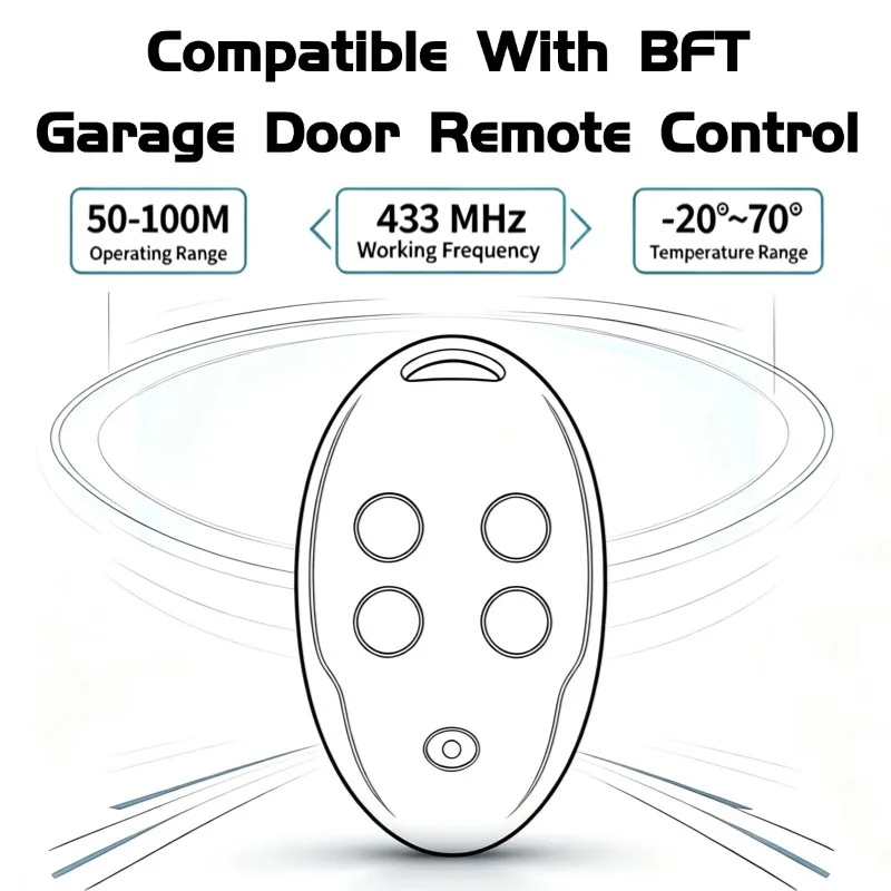 Rolling Code Remote Control For B RCB02 RCB04 KLEIO B RCA 02 04 TRC1 TRC2 TRC4 Garage Door Remote Control 433.92MHz Gate Opener