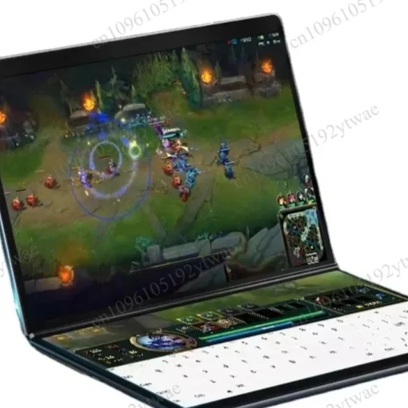 Dual 13.5 Inch Touch Screen Laptop with Intel N100, Ultra Slim Portable Business Notebook Computer