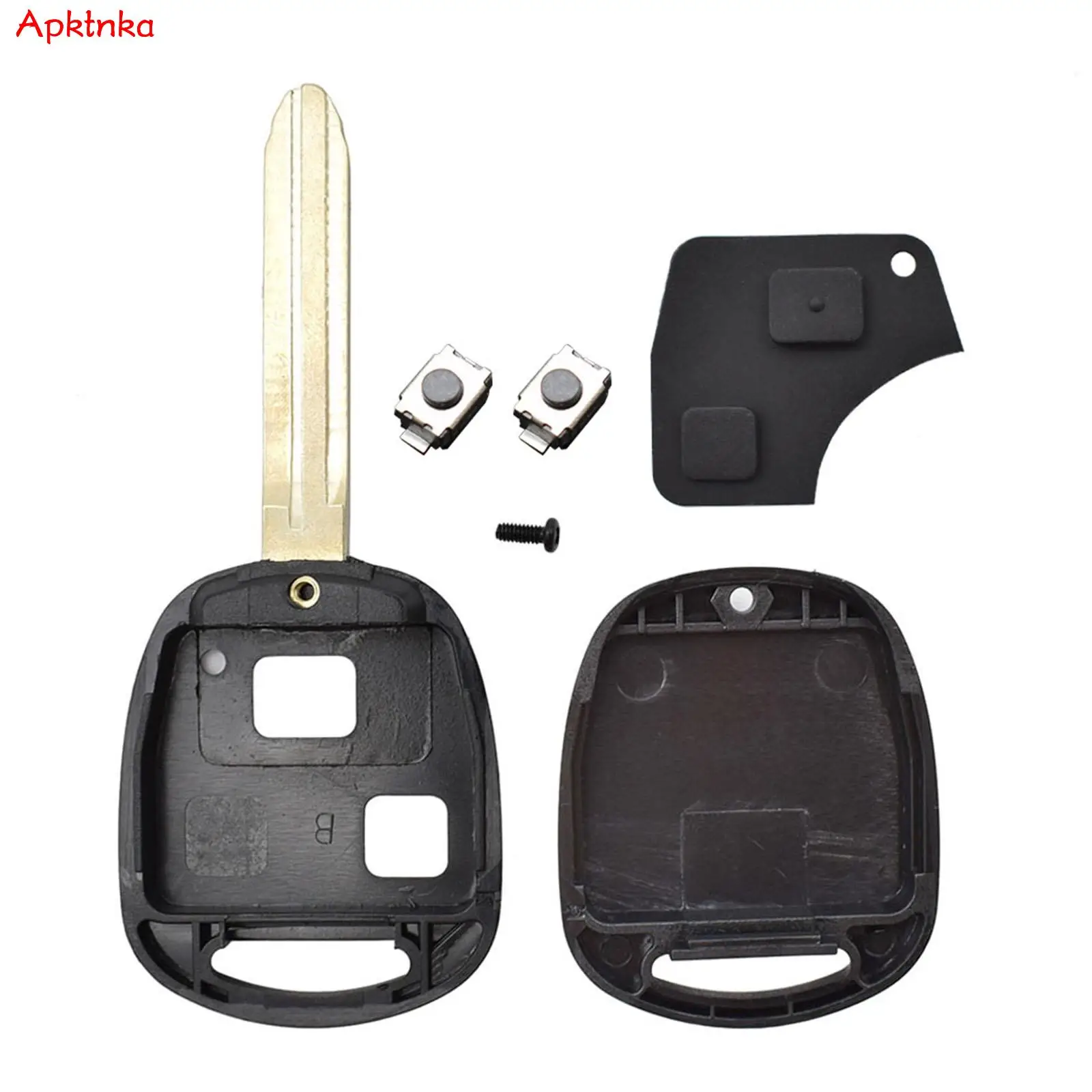 Carcasa de llave remota de coche, cubierta de hoja sin cortar, 2 botones, para Toyota RAV4, Yaris, Prado, Corolla, Land Cruiser, Previa, Echo Switch