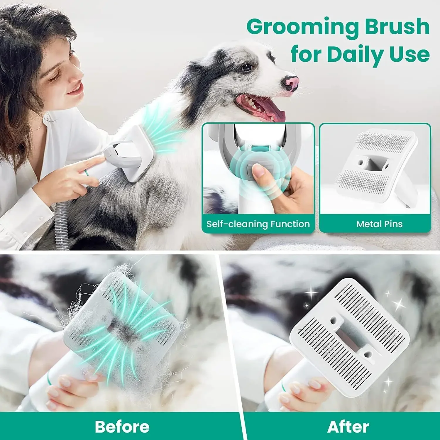 INSE P20 Pet Grooming Vacuum,  Large Dust Cup Pet Hair Vacuum with Clipper , 5 Pet Grooming Tools for Shedding Dog Hair Set