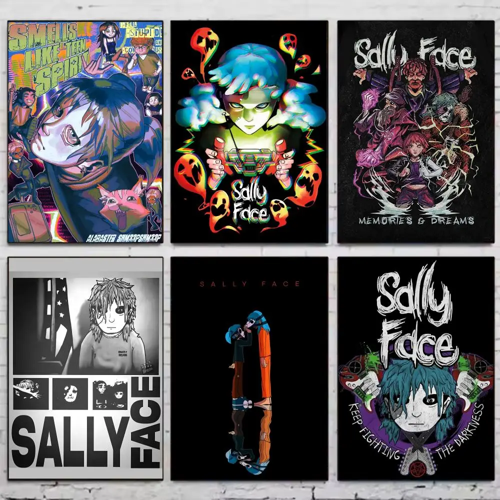 Game S-sally Face Poster Vintage Wall Art Aesthetic Room Decor Print Living Room Bedroom Home Decoration